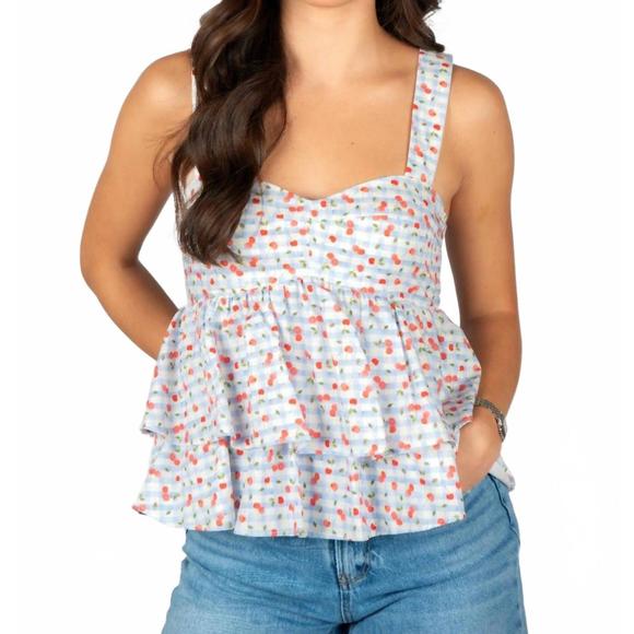 SINCERELY OURS Tops - NEW SINCERELY OURS cherry check bella tank top in multi